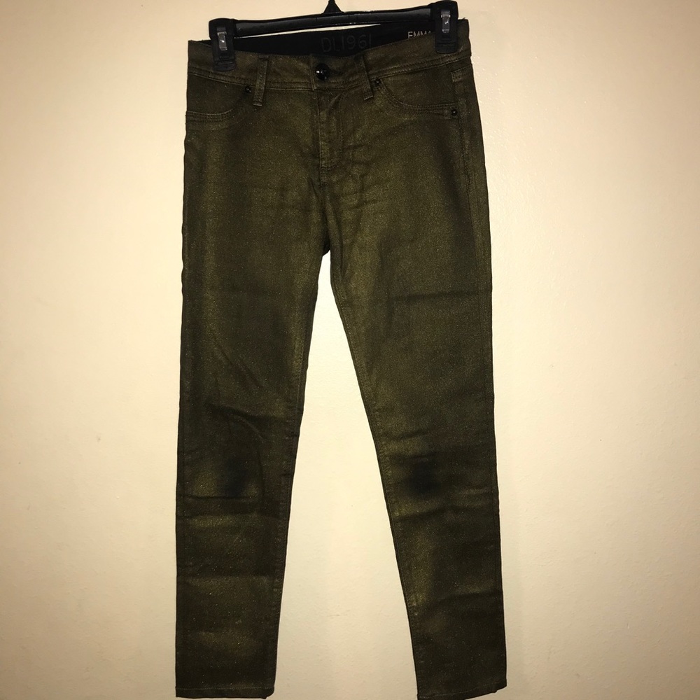 DL1961 Emma Jean Legging Dark Green Sz 26